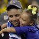 Dawwwww, Stephen Curry hugs his daughter Riley.
